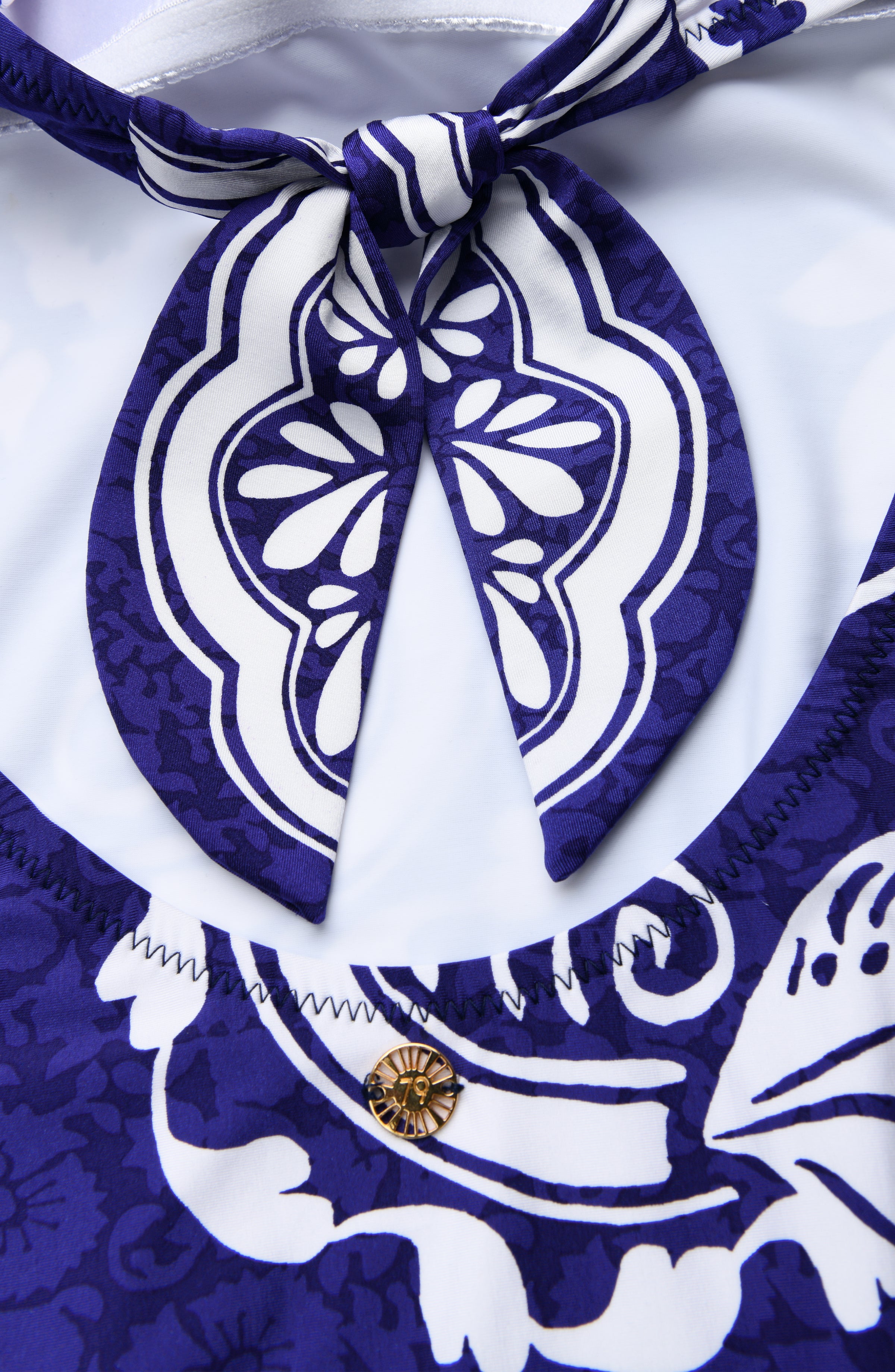 Detail image of the Sunshine 79 Flower Trip Bandeau One Piece.