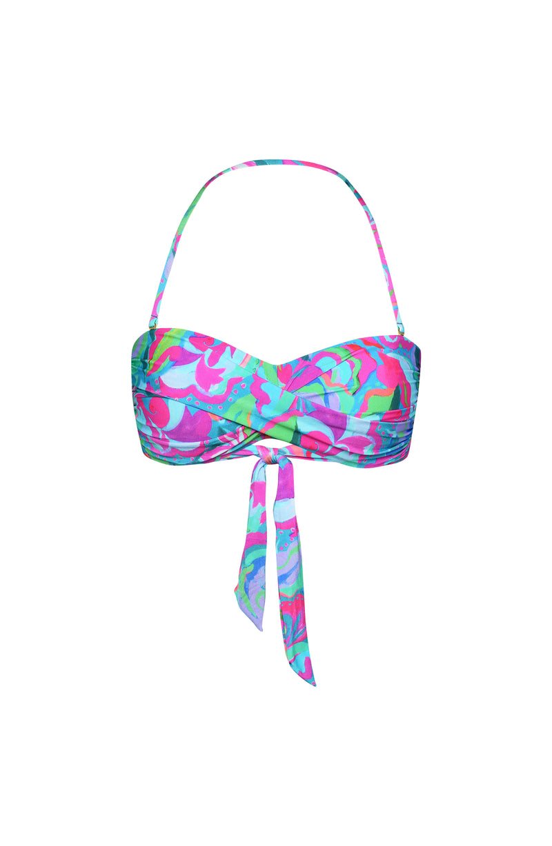 Image of the Sunshine 79 Swirltopia Bandeau Bikini Top.