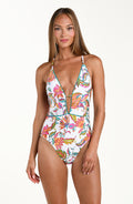 Sunshine 79 Wild Vines Keyhole V-Plunge One Piece