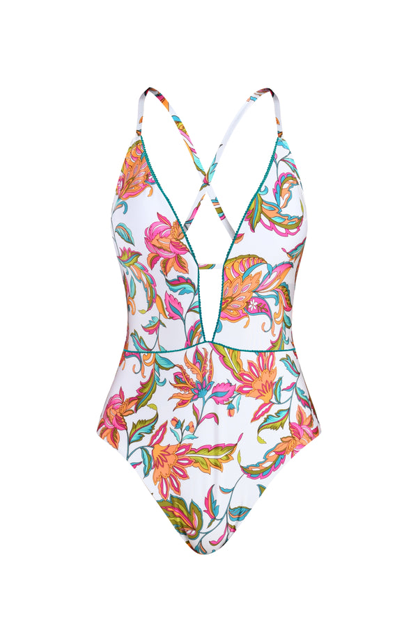 Sunshine 79 Wild Vines Keyhole V-Plunge One Piece