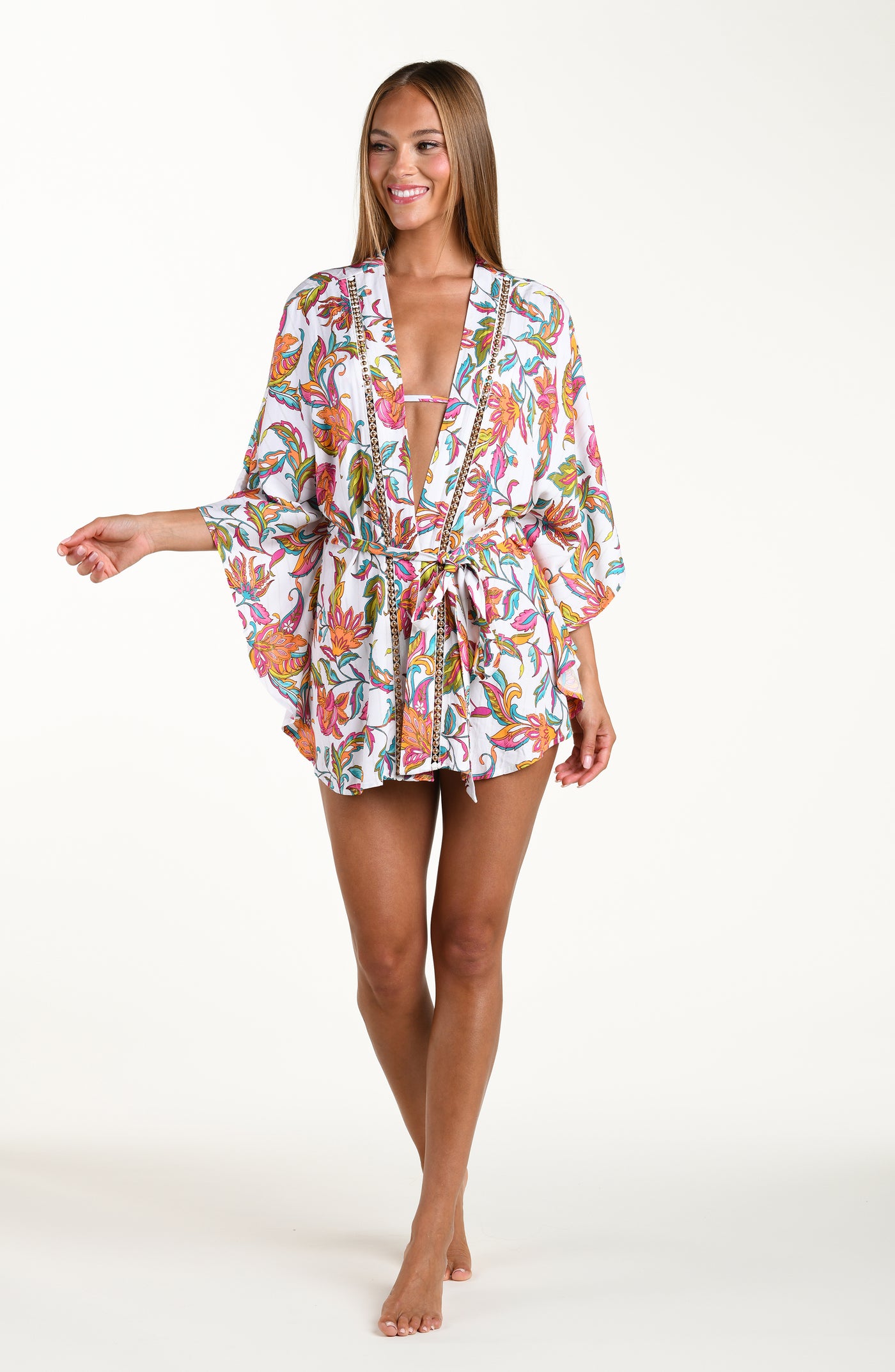 
                  
                    Sunshine 79 Wild Vines Open Front Kimono
                  
                
