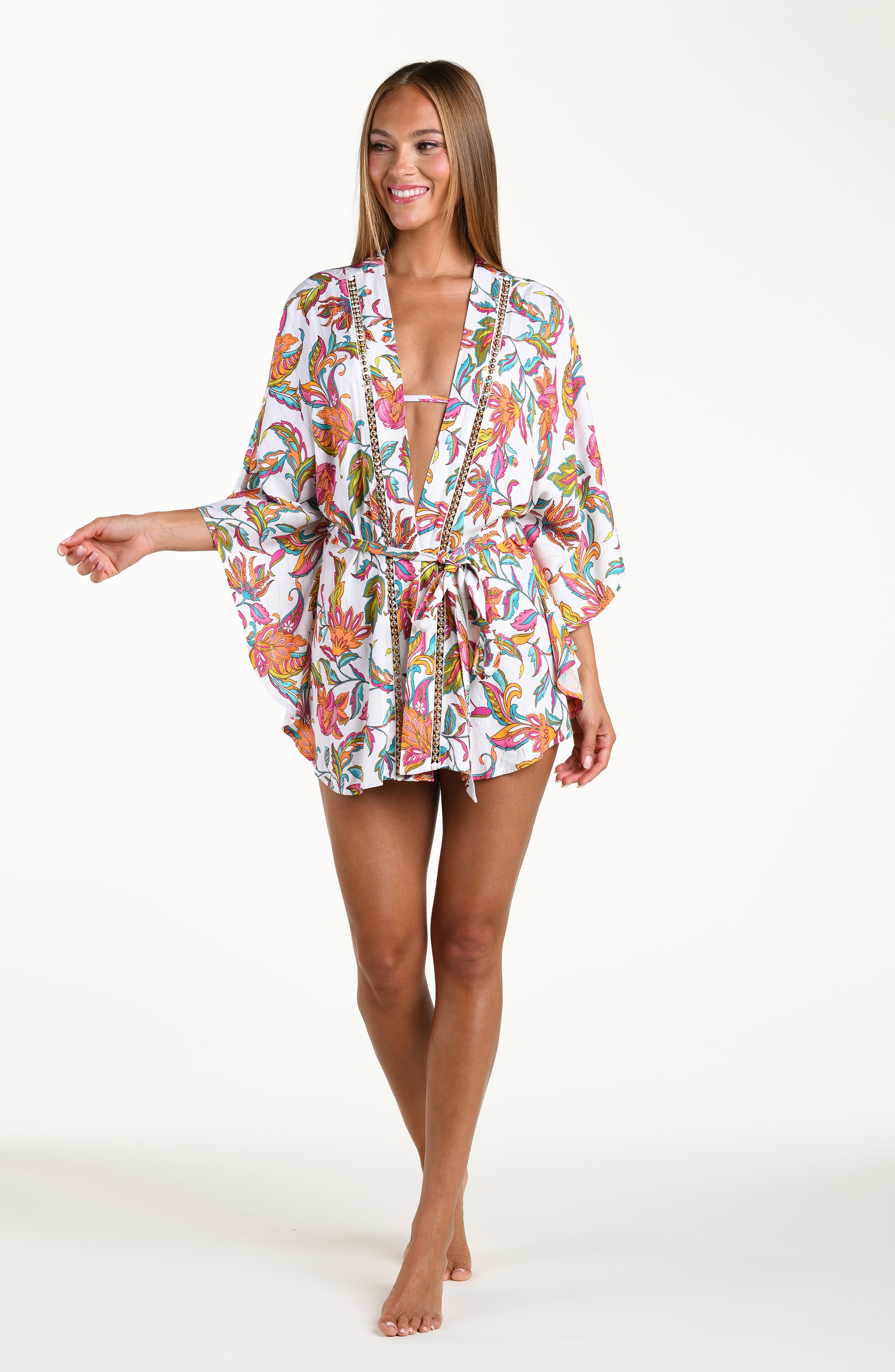 Sunshine 79 Wild Vines Open Front Kimono