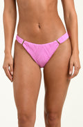 Pink bikini bottom on a white background