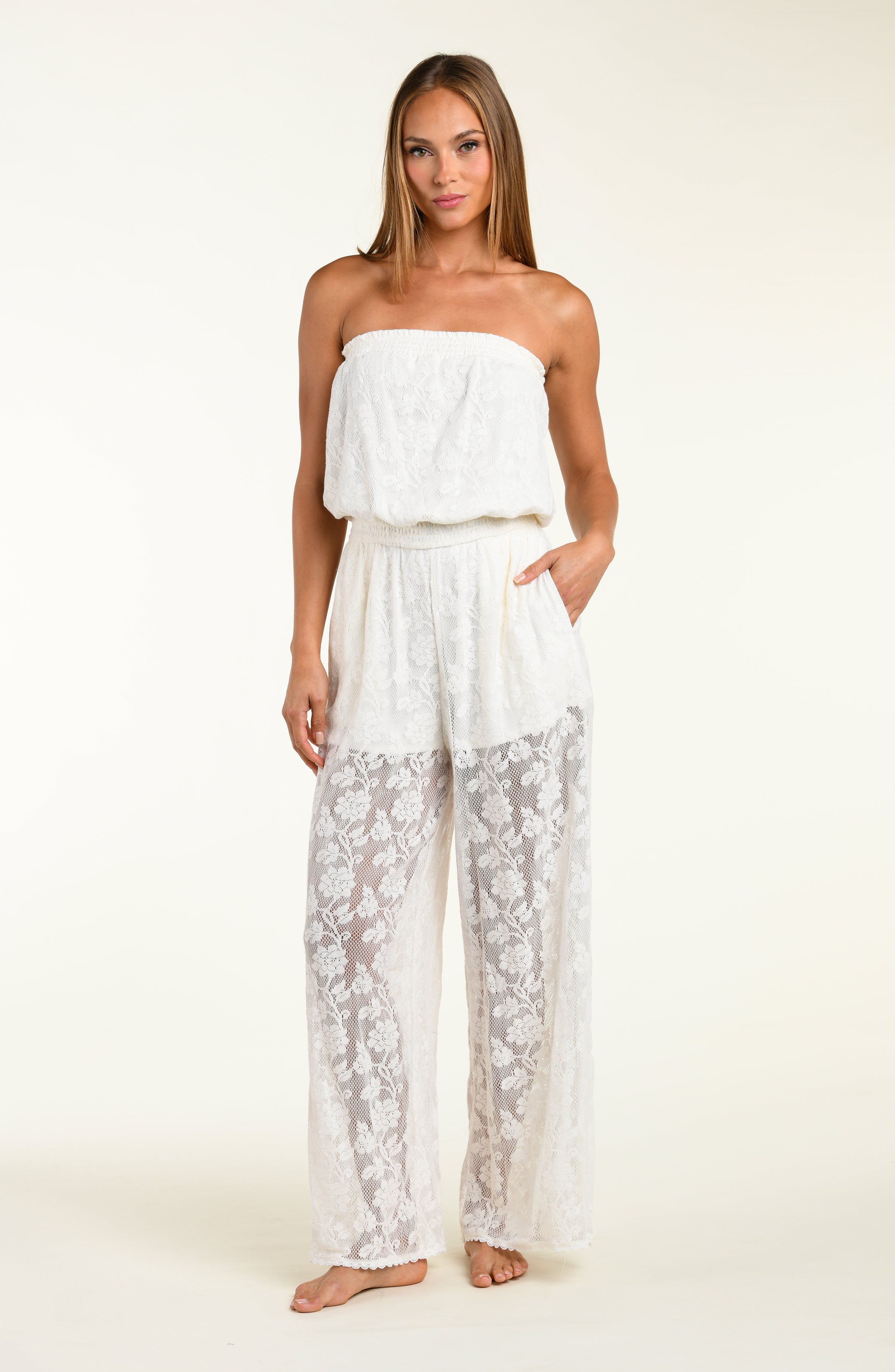 Sunshine 79 Celestial Petals Covers Strapless Jumpsuit – LA BLANCA