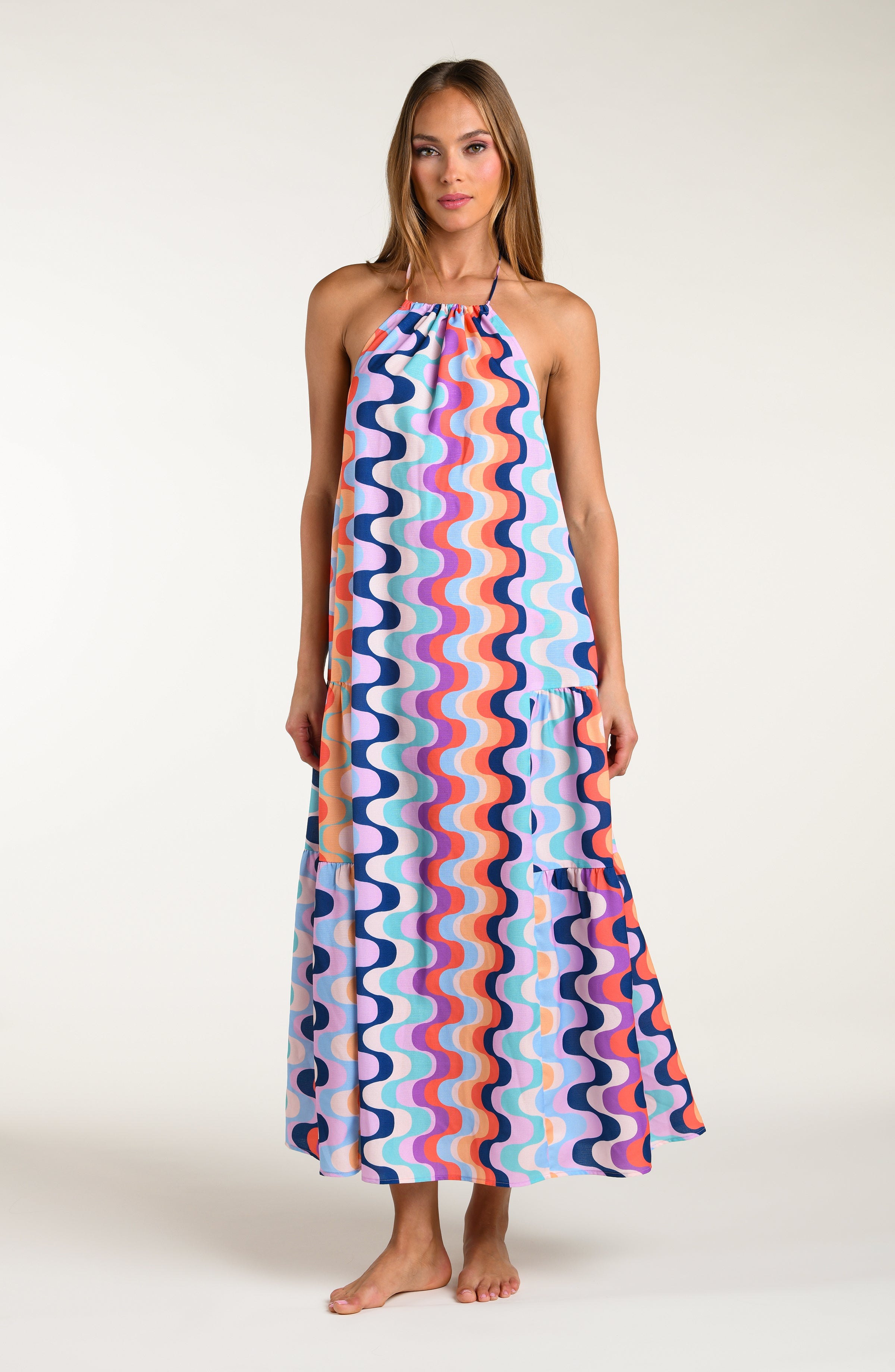 tropics printed maxi dress Ocean Light Tropical Print Maxi Dress in Yellow