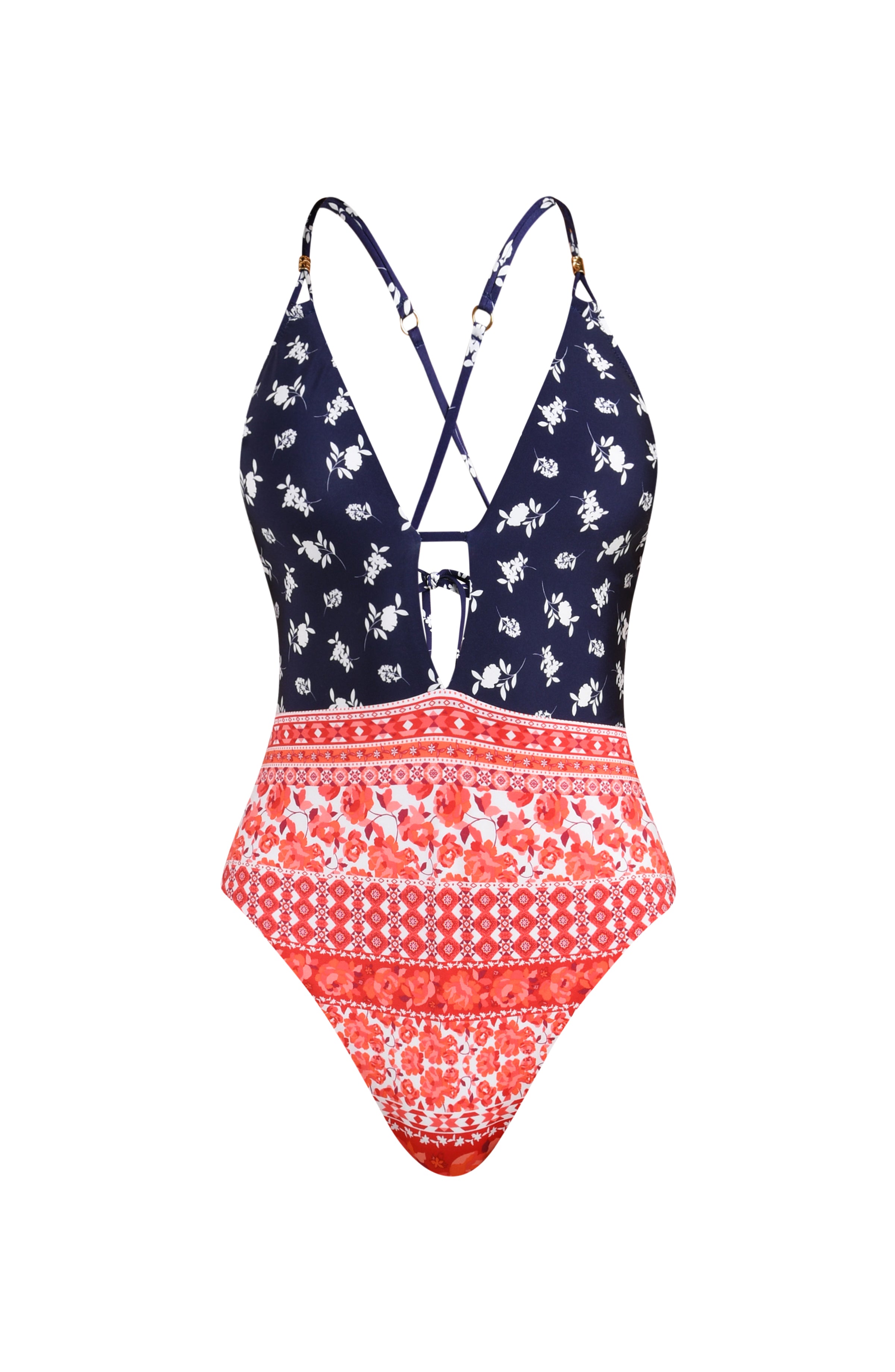 【美品】ameri vintage hole onepiece swimwear Sunshine 79 Miss Americana Keyhole V-Plunge One Piece – LA BLANCA