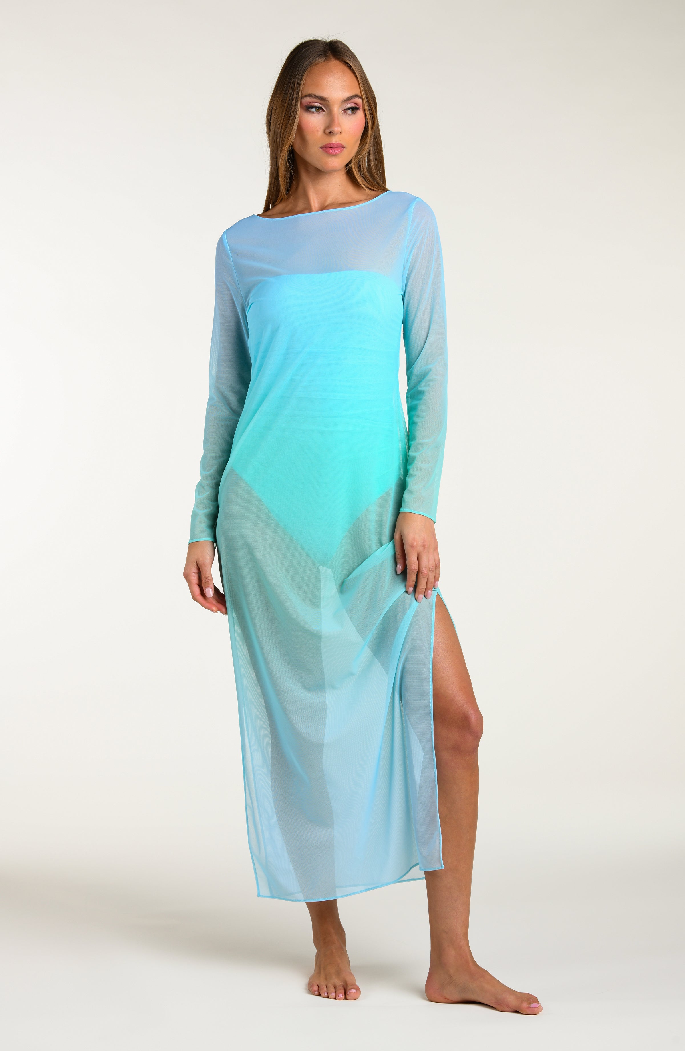 Sunshine 79 Ombre Illusions Long Sleeve Maxi Dress