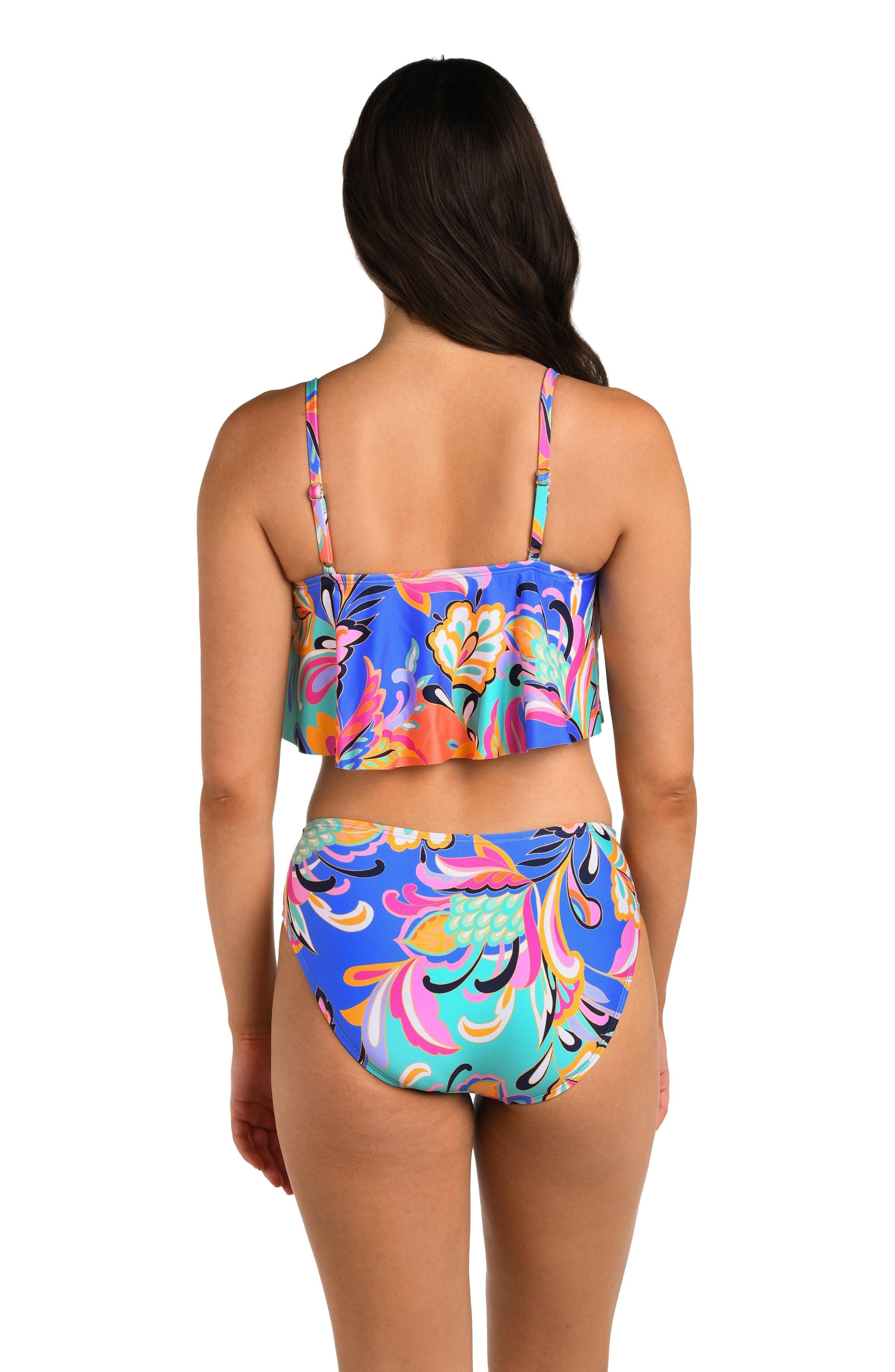 24th & Ocean Prima Paisley Handkerchief Flounce Midkini Top