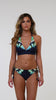 Model is wearing the Monarch Seas Banded Halter Top.