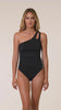 Model is wearing a black tankini swimsuit top from our Best-Selling Island Goddess collection.