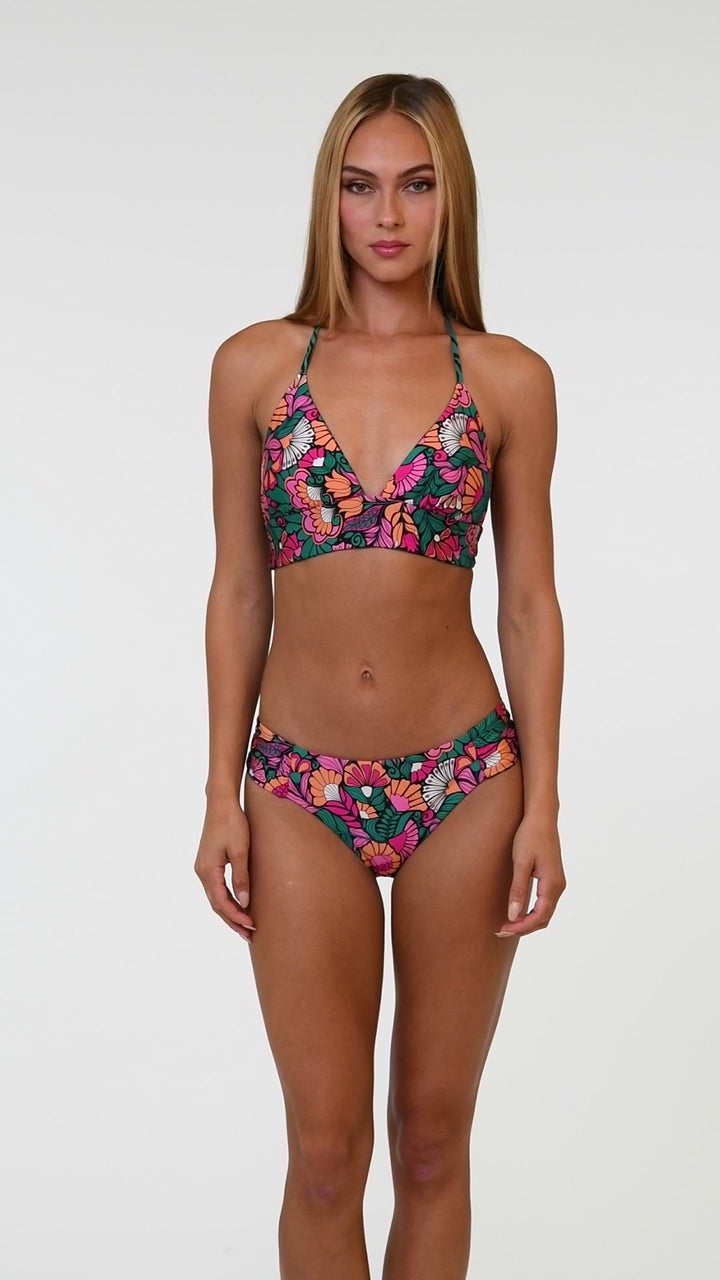 Isle Nouveau Reversible Banded Triangle Top and Side Shirred Hipster Bottom