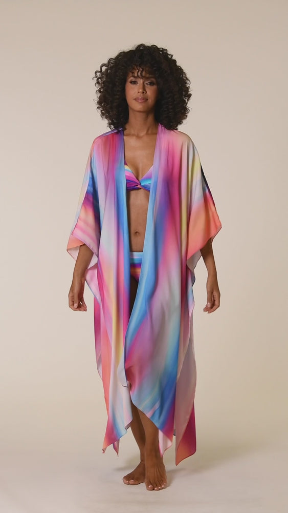 
            
                Load and play video in Gallery viewer, Sunset Shores Long Kimono - FINAL SALE
            
        