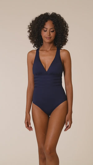 
            
                Load and play video in Gallery viewer, Island Goddess Multi-Strap Cross-Back One Piece - Indigo
            
        