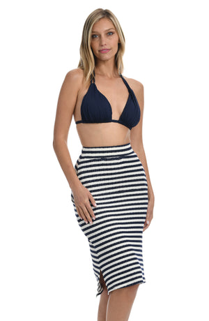 
            
                Load image into Gallery viewer, Static Stripe Midi Skirt - FINAL SALE
            
        