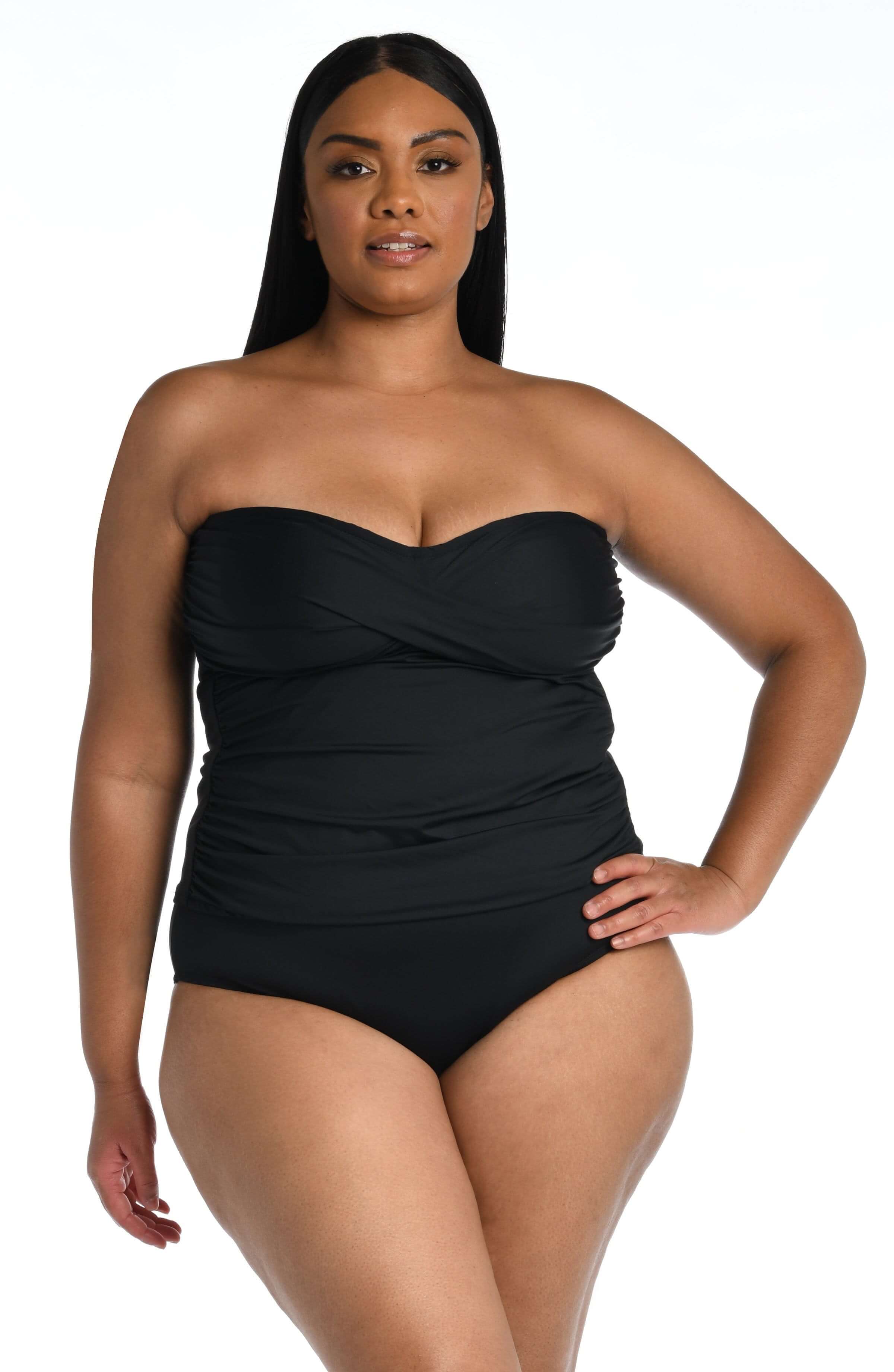 plus size bandeau tankini tops