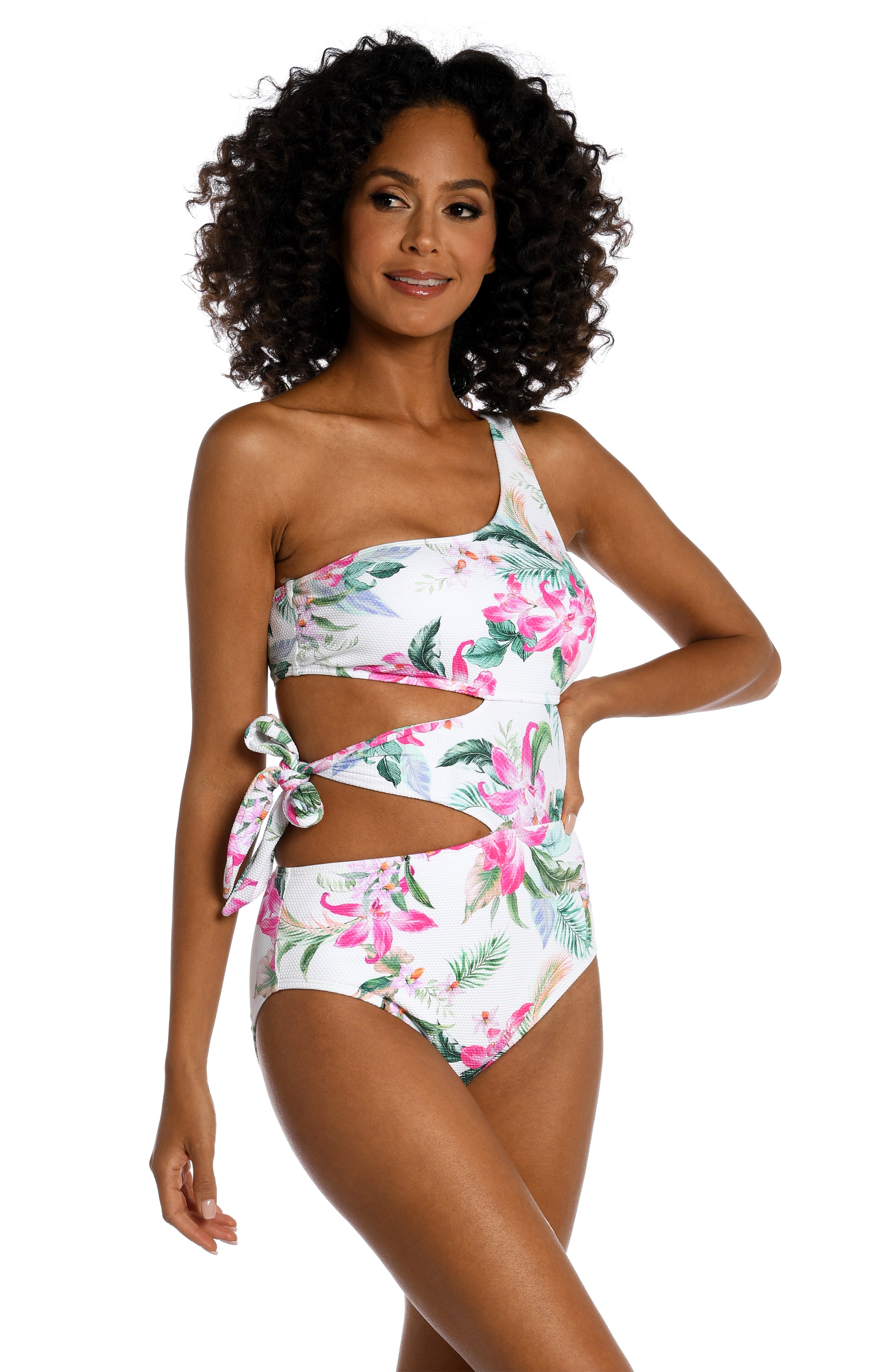 Mystic Palms Cutout One Shoulder One Piece - FINAL SALE – LA BLANCA
