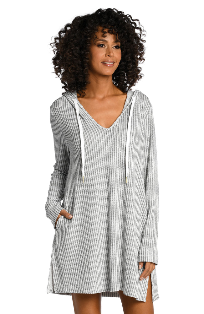 Breezy Stripe Sweater Cover Up Tunic