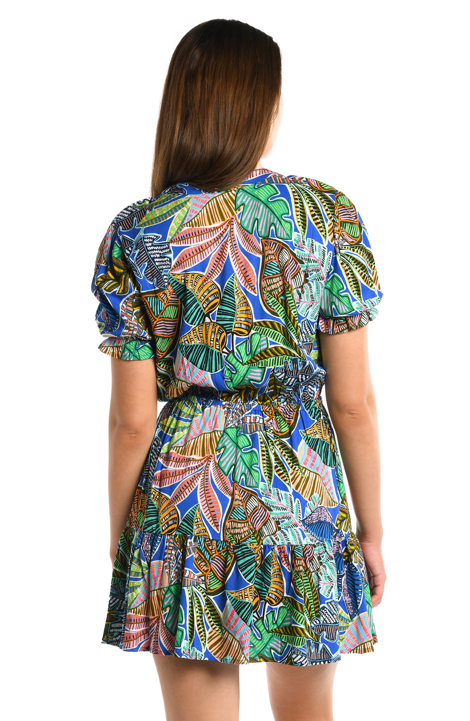 Neon Nights Short Sleeve Cover Up Dress