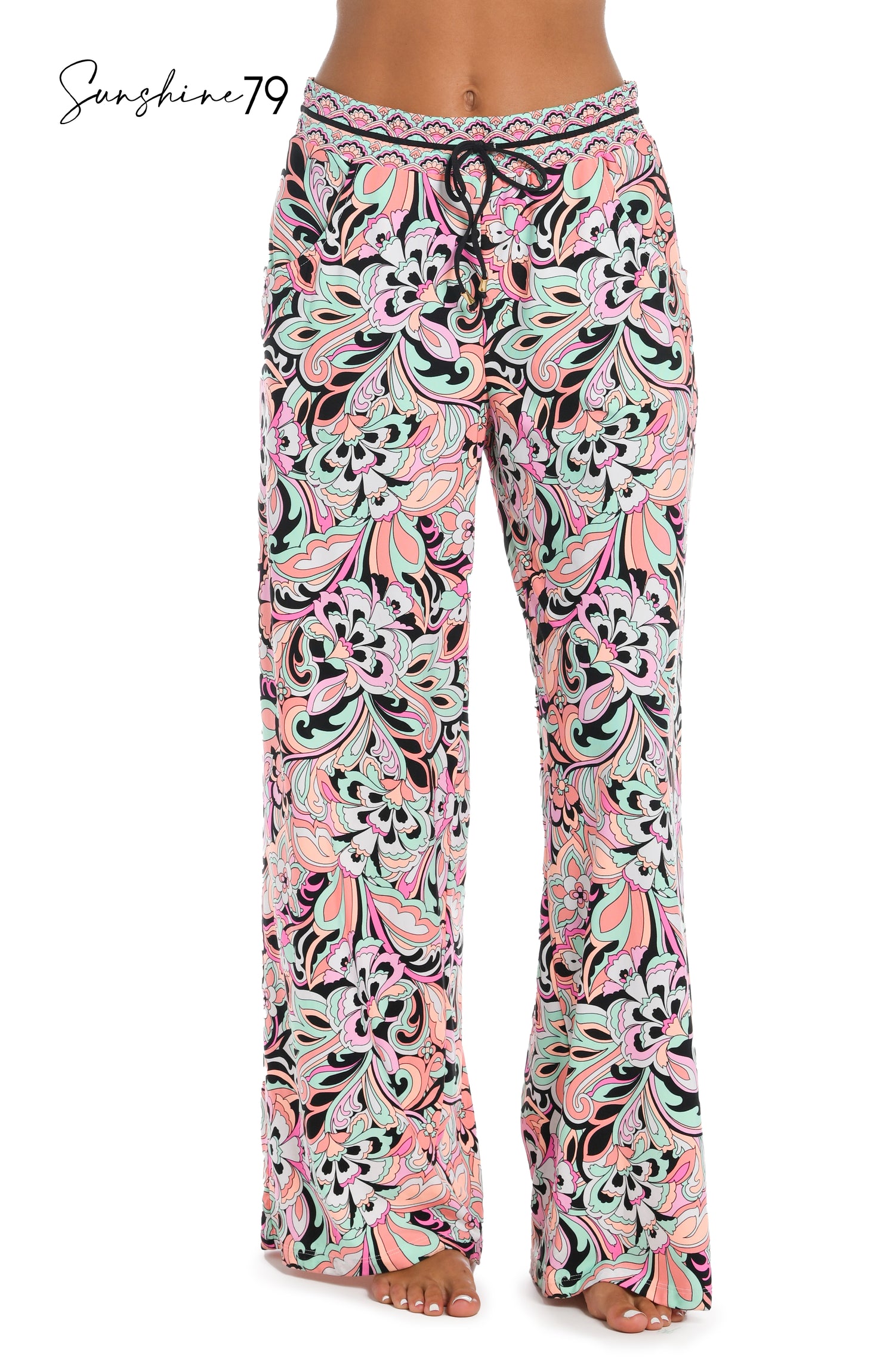 Sunshine 79 Paisley Party Beach Pant Cover Up
