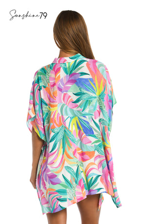 Sunshine 79 Fantasy Vacation Resort Button Down Shirt Cover Up